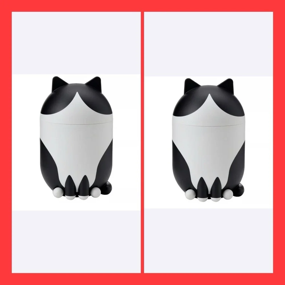 GREJSIMOJS IKEA Cat Shaped Storage Black & White lot of two